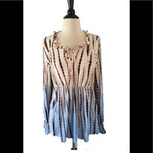 Boston Proper Tie Dye Stretchy Tunic Top